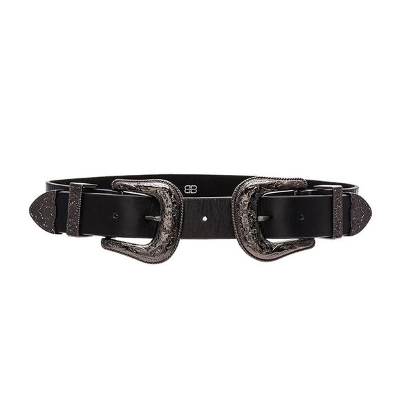 RARE B-Low the Belt Bri Bri Waist Belt in Black Leather & Gunmetal M Collectable - Picture 1 of 1